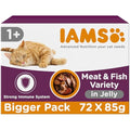 IAMS Adult Wet Cat Food Land & Sea in Jelly - High Protein 72 x 85g