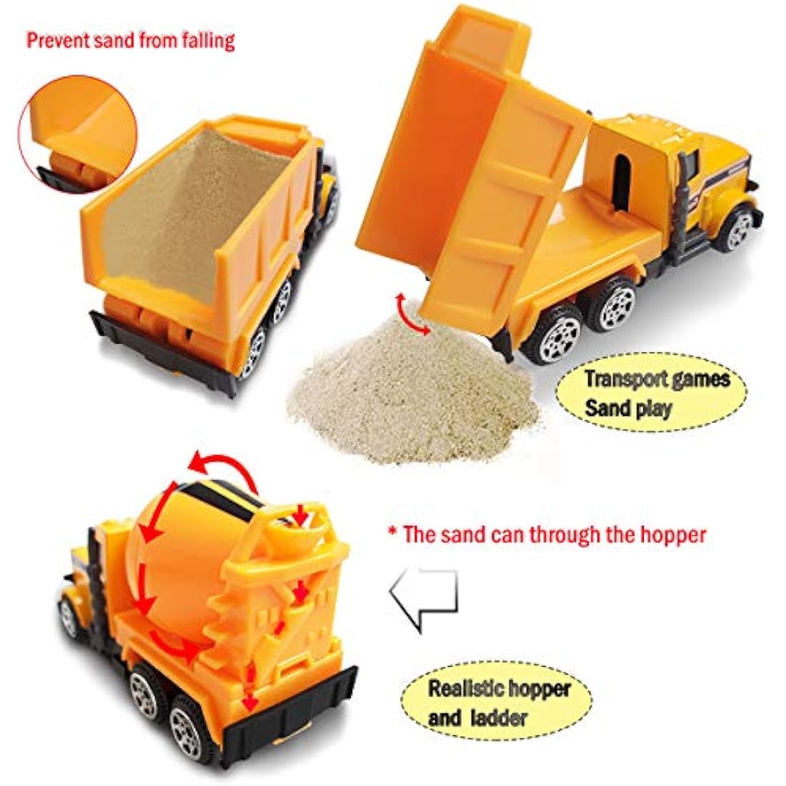 6-Pack Diecast Construction Vehicle Toy Set for Kids