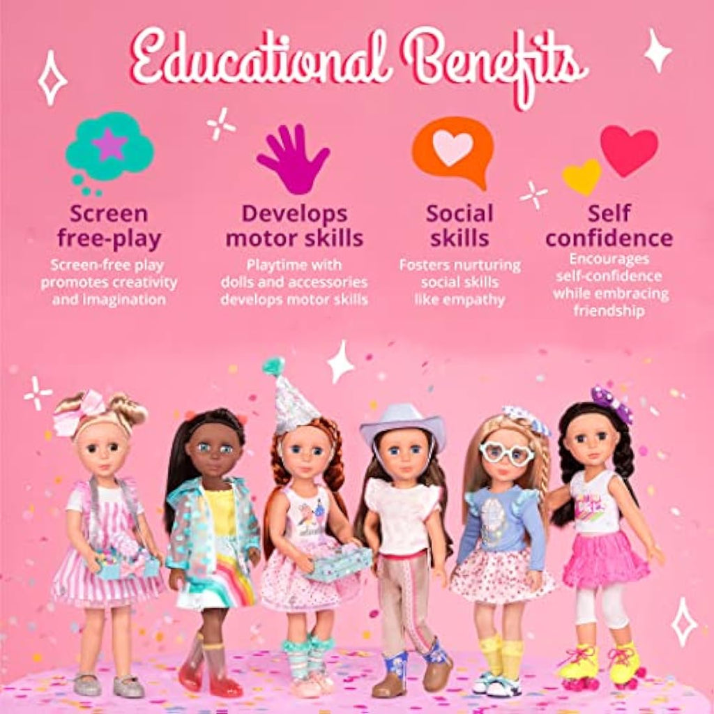 Glitter Girls Candice 14-Inch Poseable Doll & Purple Convertible Car