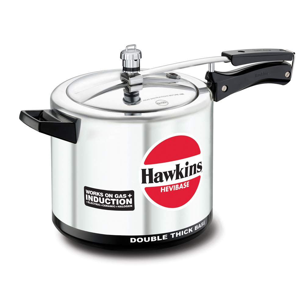 Hawkins Hevibase Pressure Cooker | 6.5 Litre Induction Base – Silver