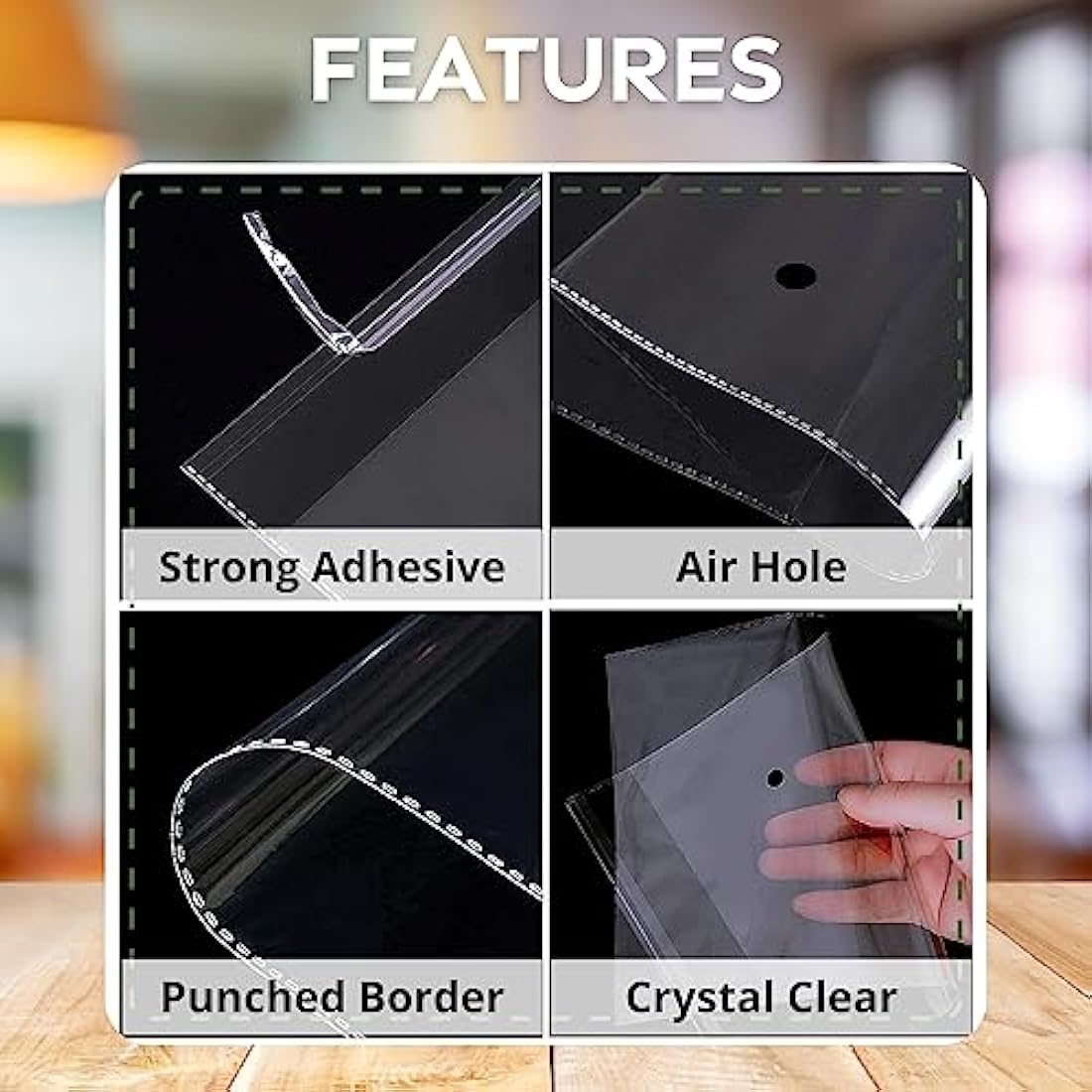 JeeJaan Clear T-Shirt Storage Bags | 100 Pcs Self-Seal 15x20in Poly Bags