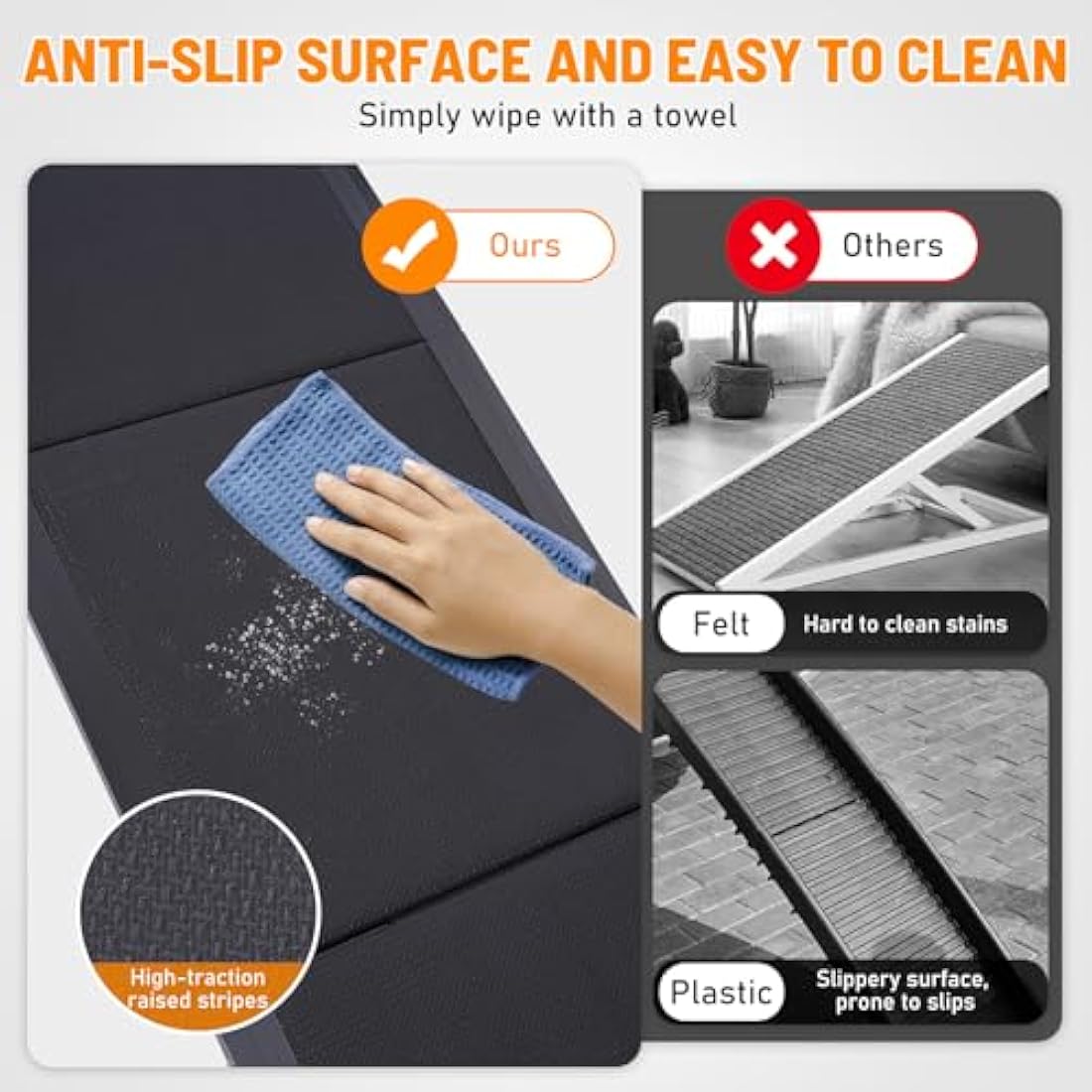 FASNATI Folding Dog Car Ramp | Non-Slip Aluminum Portable Pet Ramp for SUVs