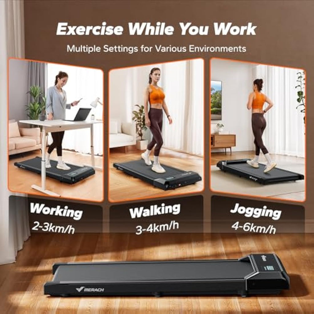 MERACH Walking Pad – Under Desk Treadmill with App & Remote Control