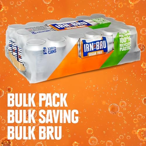 IRN-BRU Sugar Free Fizzy Drinks – 24 x 330ml Low Calorie Cans