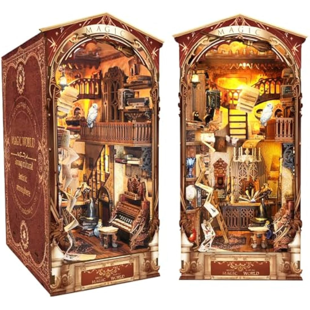 Spilay DIY Book Nook Kit – 3D Holzpuzzle Miniatur Haus mit LED-Licht