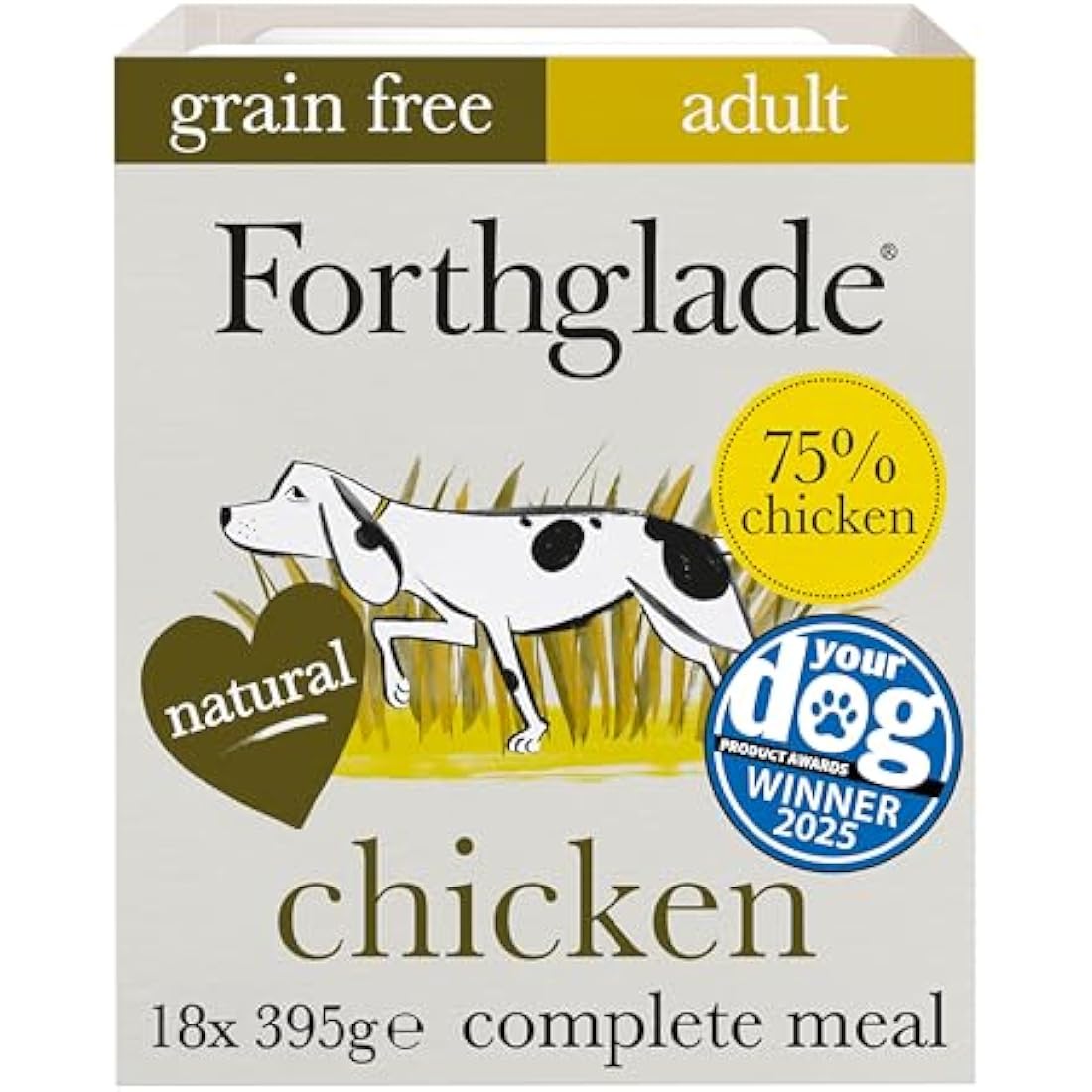 Forthglade Grain Free Wet Dog Food - Chicken & Vegetables (18 x 395g)