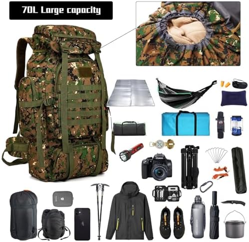 W WINTMING Military Hiking Backpack | Durable Tactical Camping Rucksack