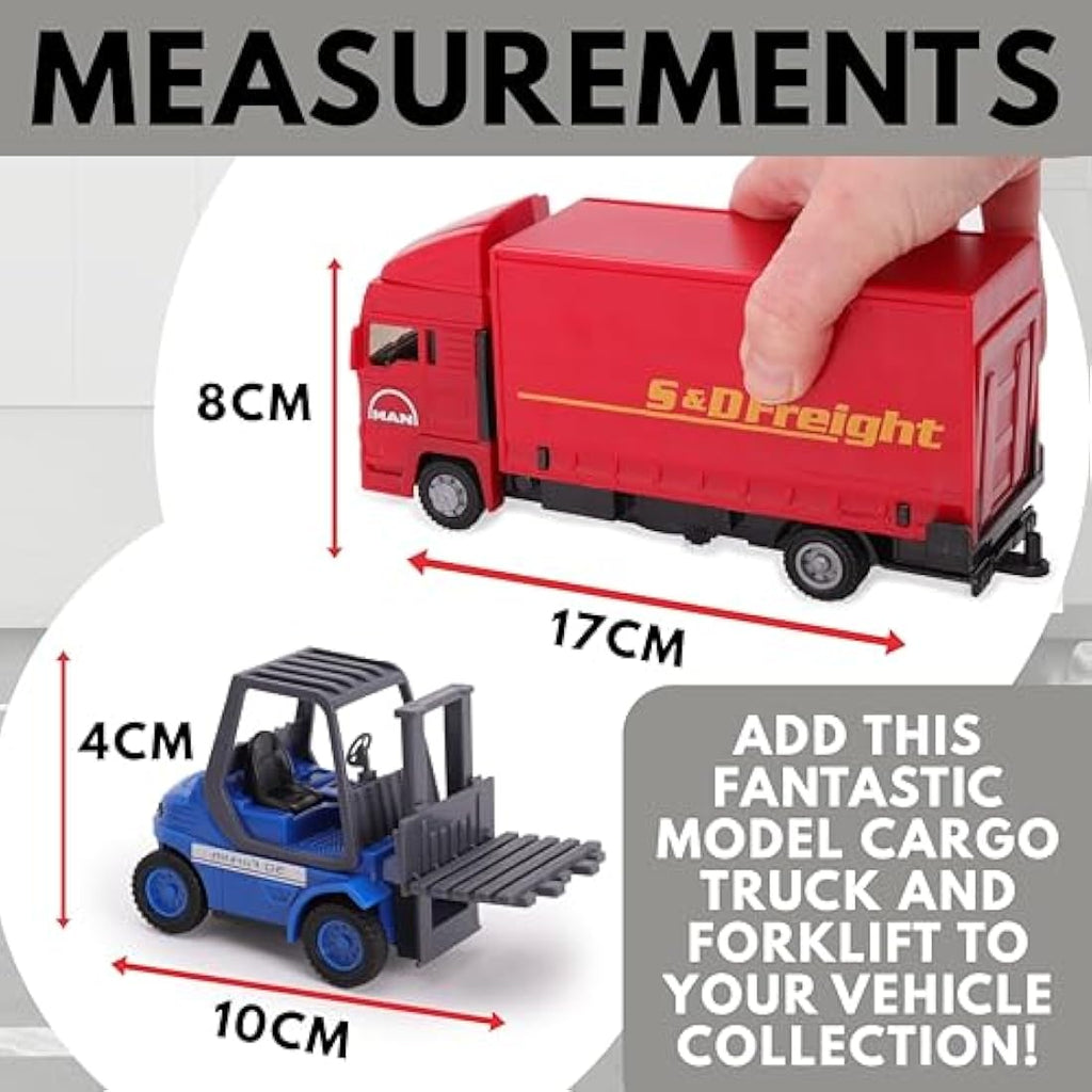 Toyland MAN Freight Truck and Forklift Set – 1:48 Scale Red Model Toy