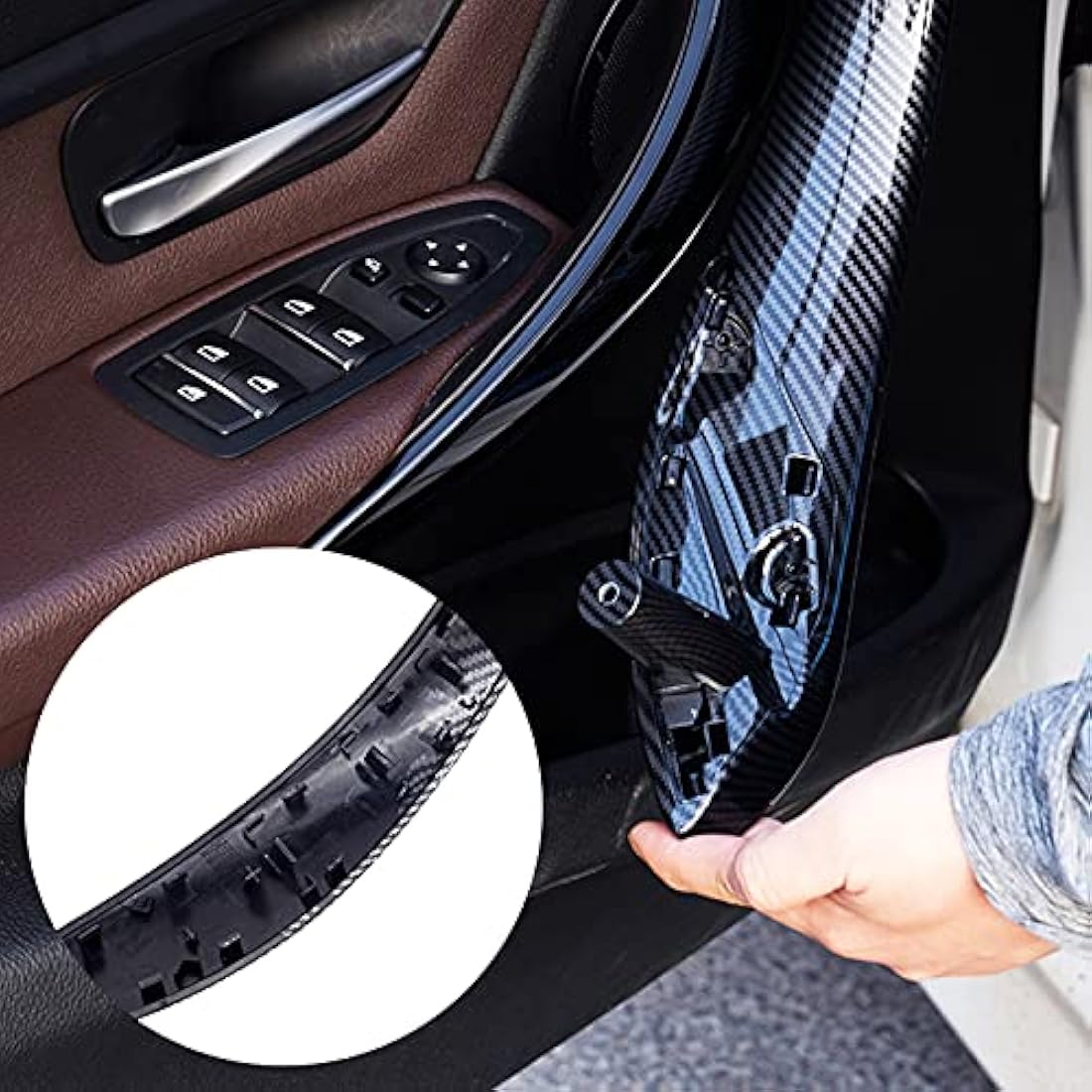 Jolof Store BMW F30 F31 F32 F33 Inner Door Handle – Carbon Fiber Front Left