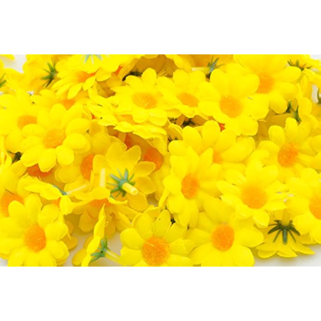 Jolof Store Artificial Gerbera Daisy Flower Heads for DIY Wedding, Yellow