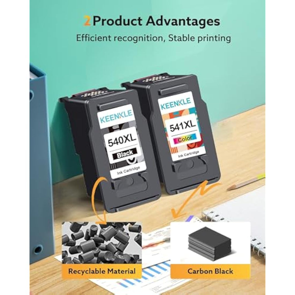 KEENKLE Remanufactured PG-540XL CL-541XL Ink for Canon Pixma – 2 Pack