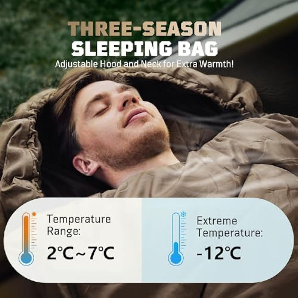Cold Weather Sleeping Bag | 36°F Thermal Coyote Brown