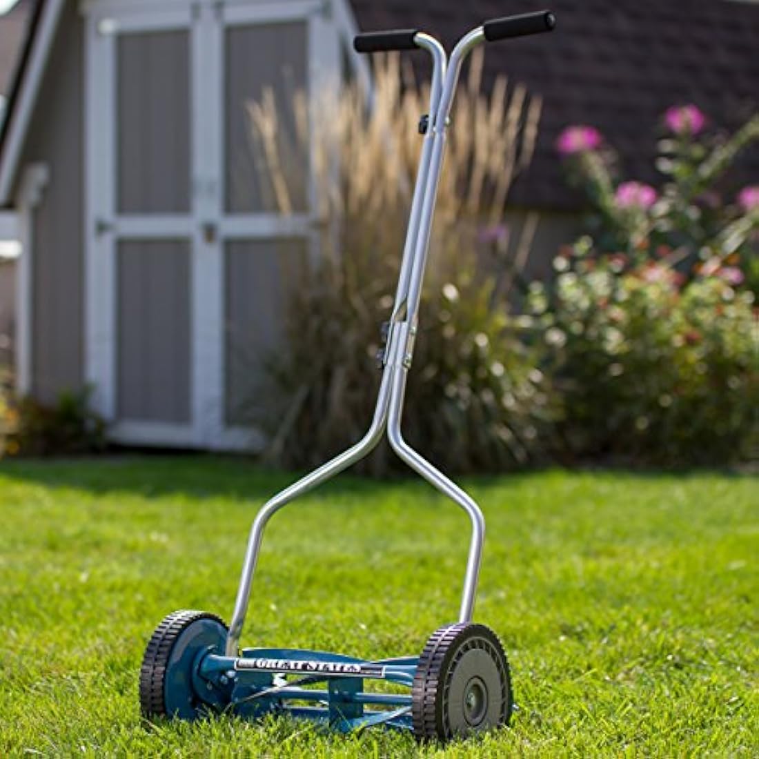 Great States 14" Hand Reel Push Lawn Mower – 4-Blade Manual Grass Cutter