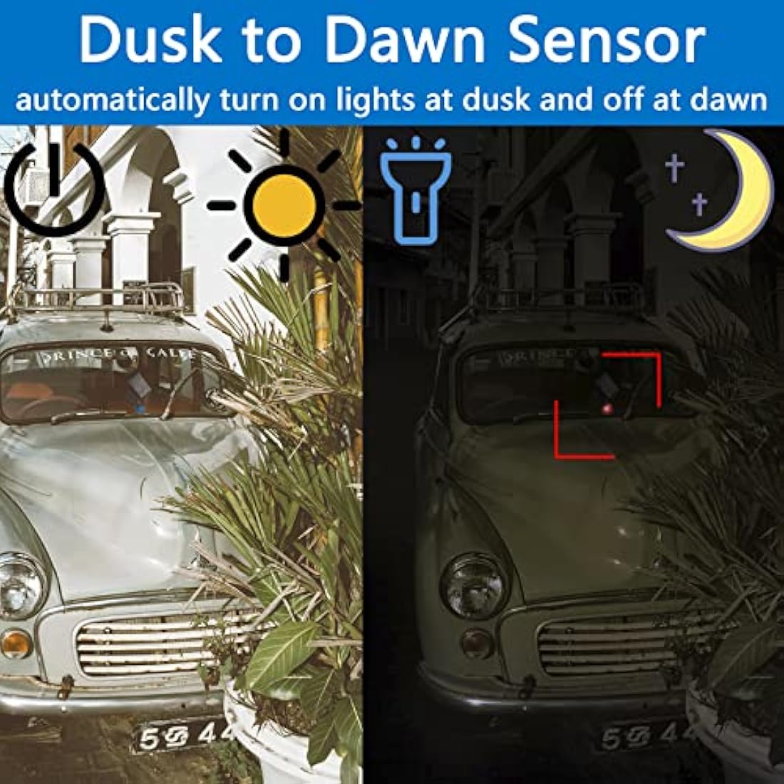 Dummy Car Alarm – Red LED Anti-Theft Light with Sensor, 2PK