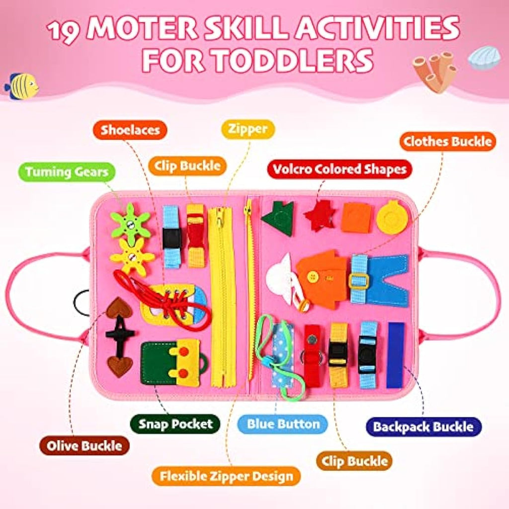 Hooku Montessori Busy Board for Toddlers – Sensory Travel Toy (TY004)