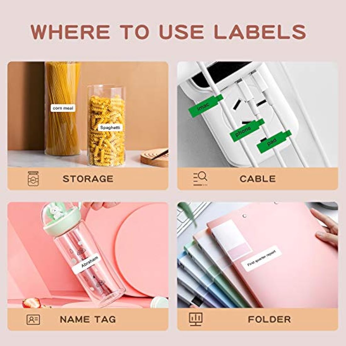 NIIMBOT Thermal Label Paper | White Waterproof Stickers for D11 D110 D101