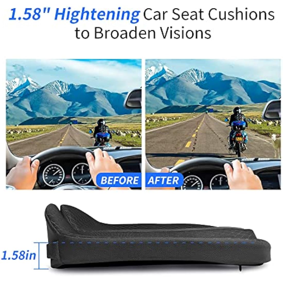 MargGona Memory Foam Seat Cushion – Orthopedic Coccyx Support for Car & Office