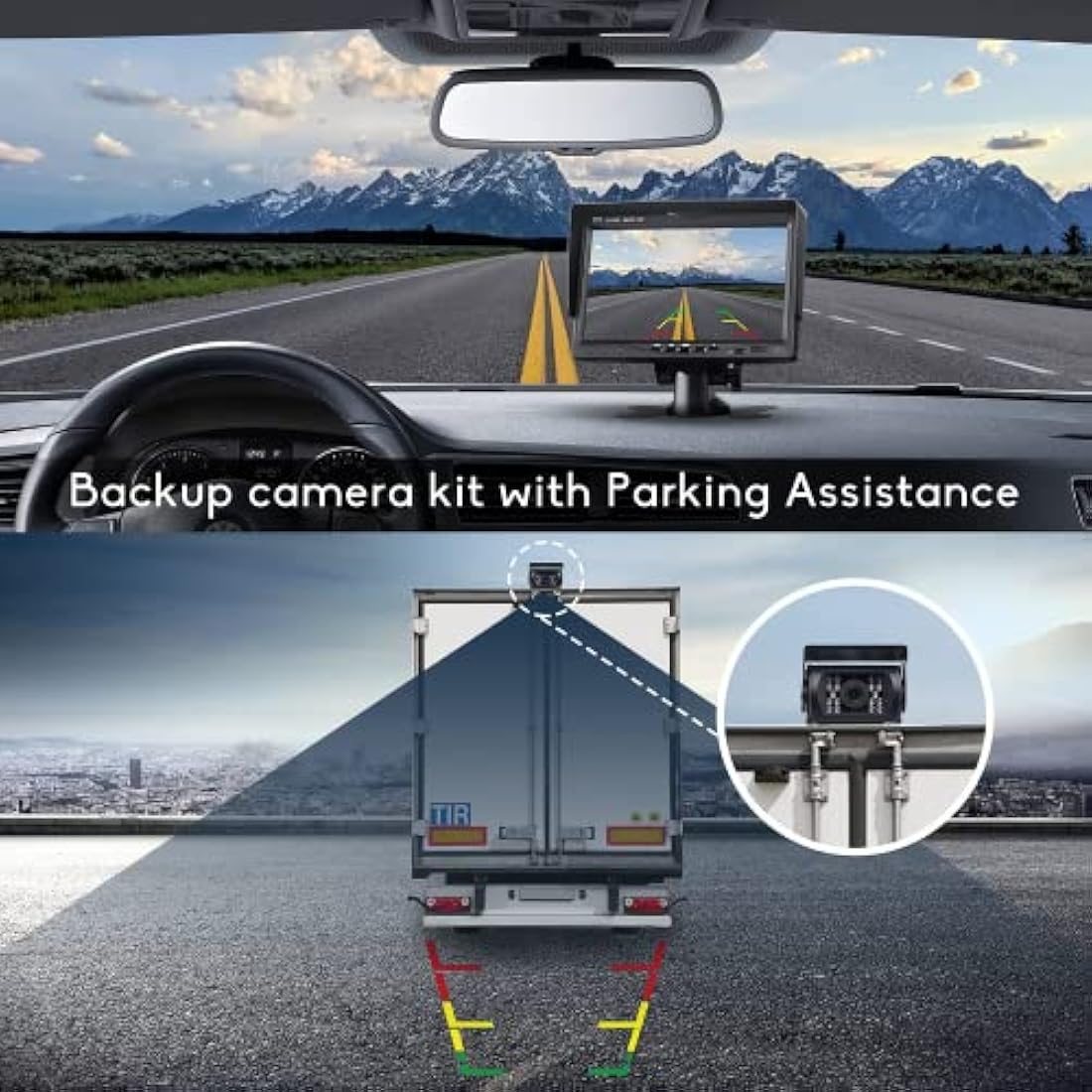 BEYI 1080P Reversing Camera Kit | 7" HD Monitor IP68 Waterproof for Trucks