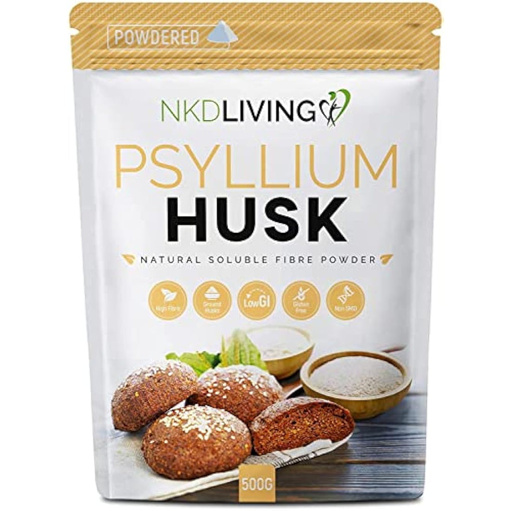 NKD Living Psyllium Husk Powder - 1kg (2 x 500g) Vegan Fiber Supplement