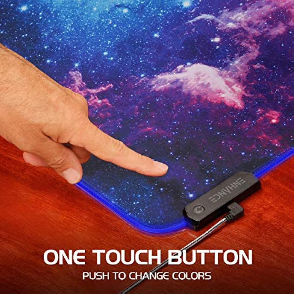 ENHANCE Galaxy RGB LED Gaming Mouse Pad – XXL Water Resistant Desk Mat