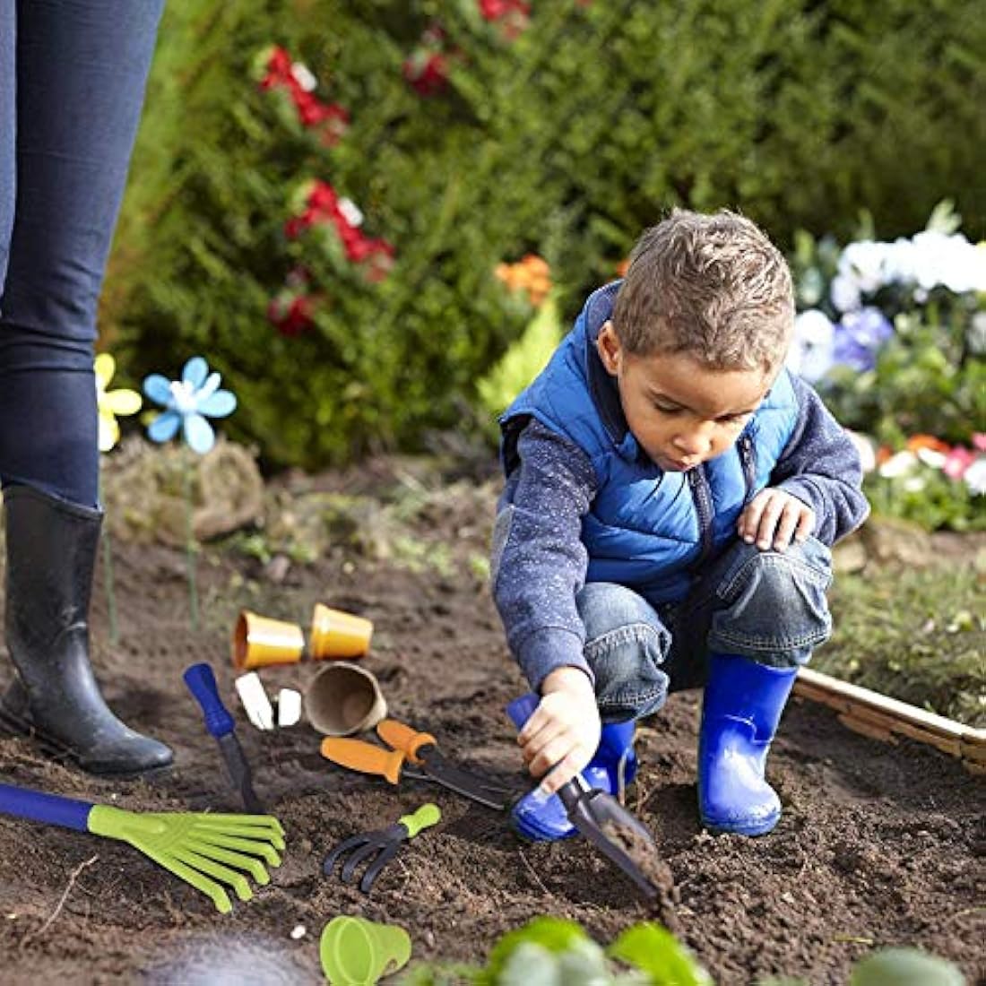 Jolof Store Kids Gardening Wagon & Beach Toy Set - 16-Piece Outdoor Play Kit