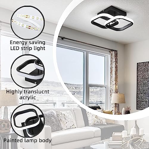 EIDISUNY Modern Square LED Ceiling Light – Dimmable 22W Remote Control Lamp