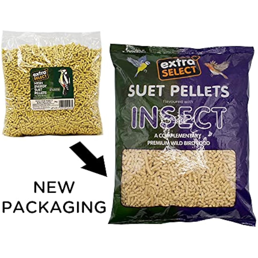 Extra Select Insect Suet Pellets – High Energy Wild Bird Food, 3kg