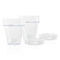 Kalapanta Transparent Orchid Pot with Drainage Holes and Saucer - 16cm
