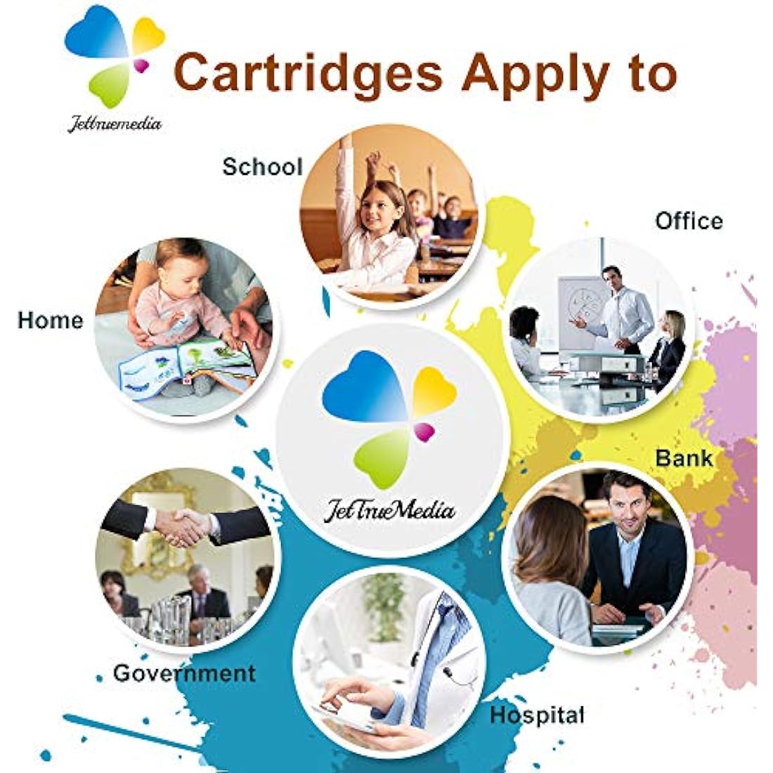 Jettruemedia T9451-T9454 Ink Cartridges for Epson WorkForce Pro (4-Pack)