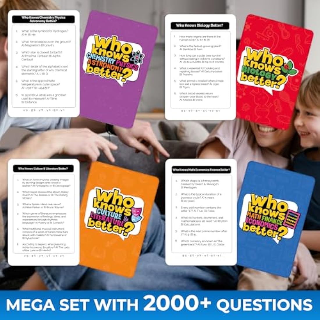 QUOKKA 4-in-1 Trivia Card Game | Educational Family Board Game