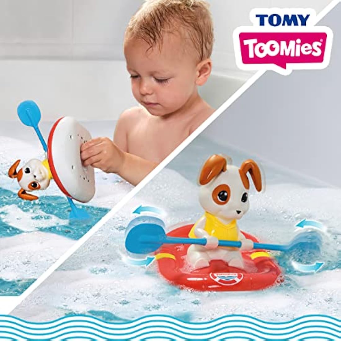 Toomies Sea Rescue Set – Floating Helicopter and Raft Bath Toy