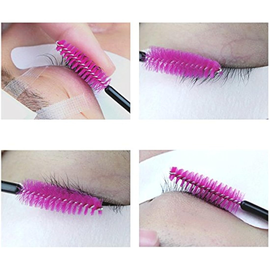 G2PLUS 100 PCS Rose Disposable Mascara Wands | Eyelash Spoolie Brushes