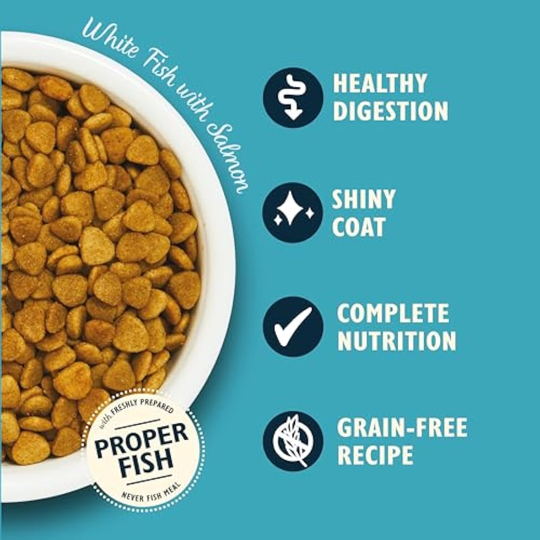 Lily's Kitchen Grain-Free White Fish & Salmon Dry Cat Food - 4 x 800g