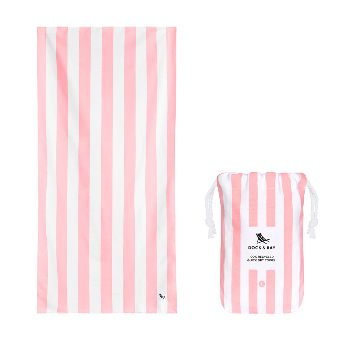 Dock & Bay Kids Beach Towel | Quick Dry Sand Free Recycled – Malibu Pink