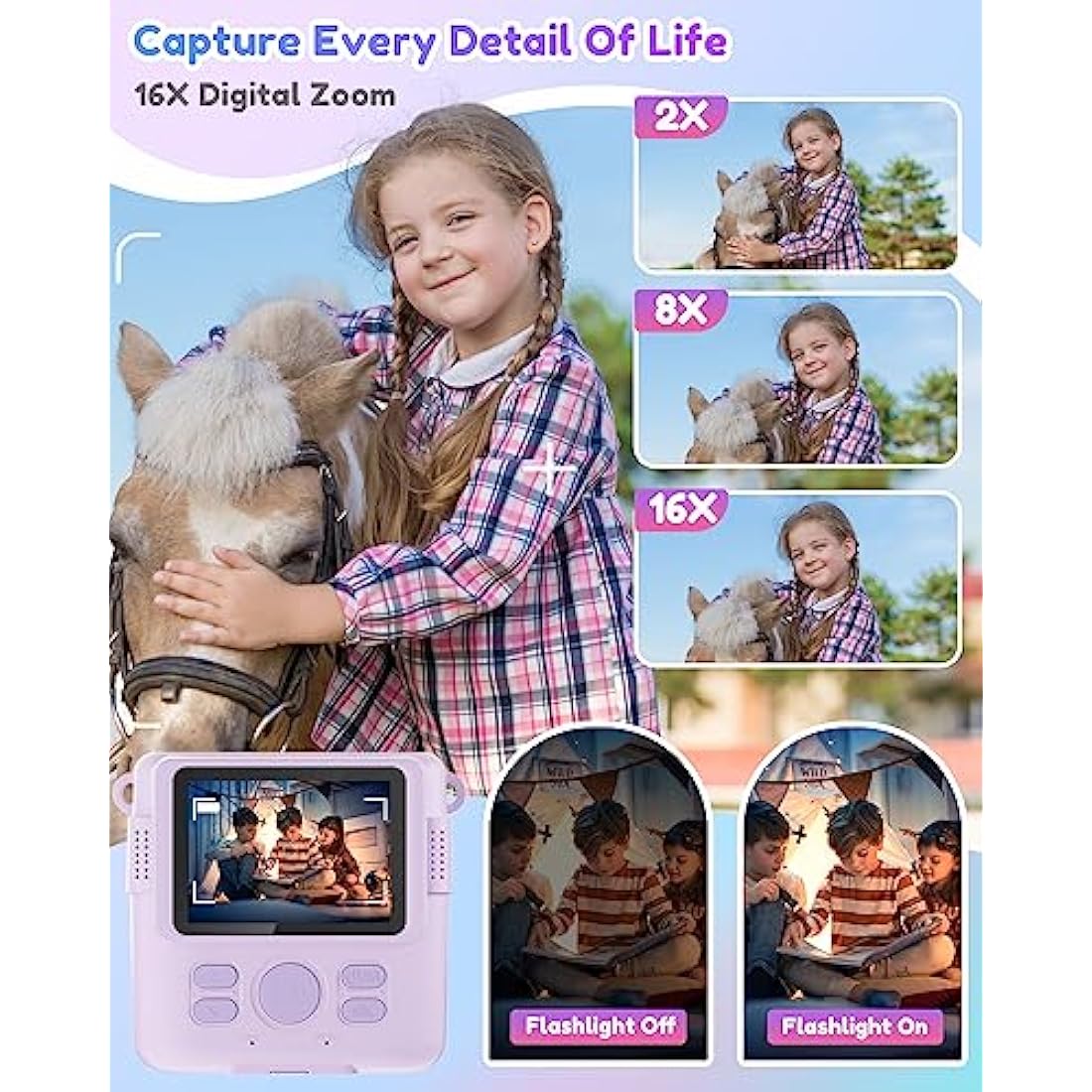 YORKOO Kids Instant Print Camera – 1080P HD Digital Toy with 32GB SD Card