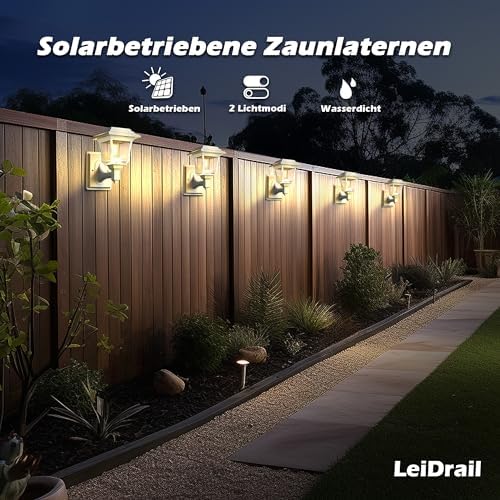 LeiDrail Solar Fence Lights – 4 Pack Waterproof Edison Bulb Outdoor Decor