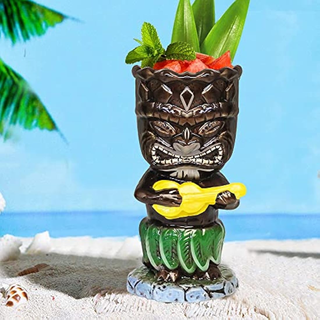 Jolof Store Tiki Mugs – Set of 4 Large Ceramic Hawaiian Cocktail Glasses