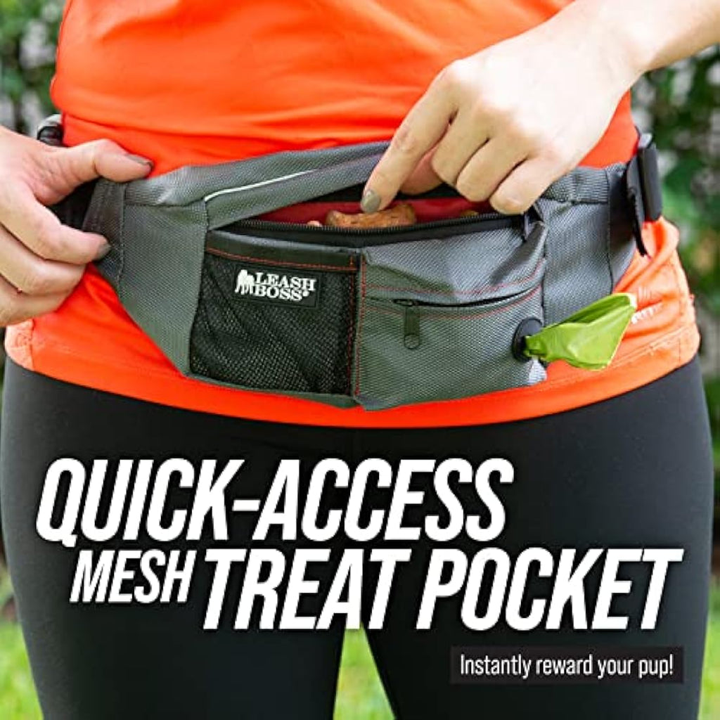 Jolof Store Dog Treat Pouch – Portable Training Fanny Pack, Grey, 3 Pack
