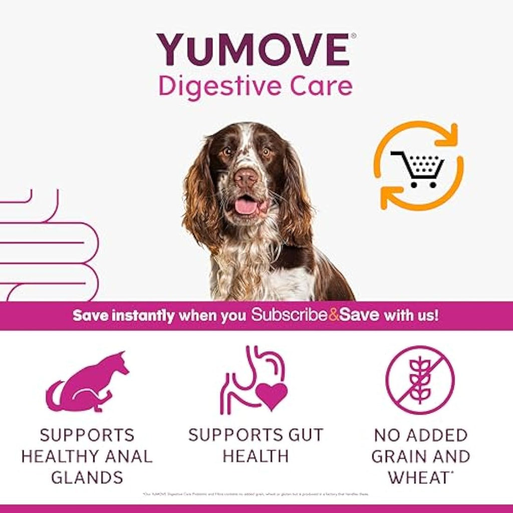 YuMOVE Digestive Care & Fibre Dog Probiotic Supplement for Gut Health – 180g
