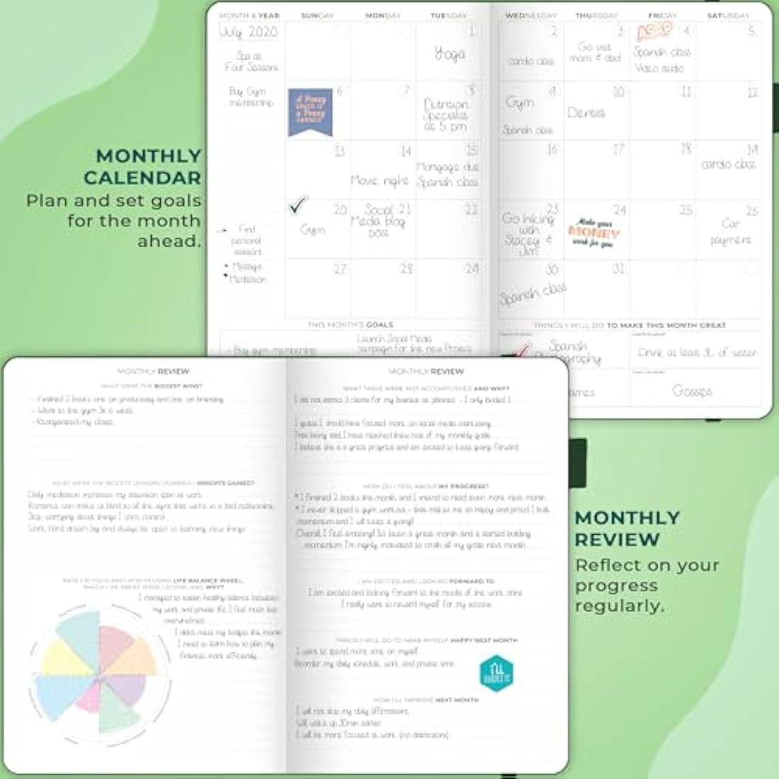 Clever Fox Undated Weekly Planner – A5 Hourly Schedule, Forest Green