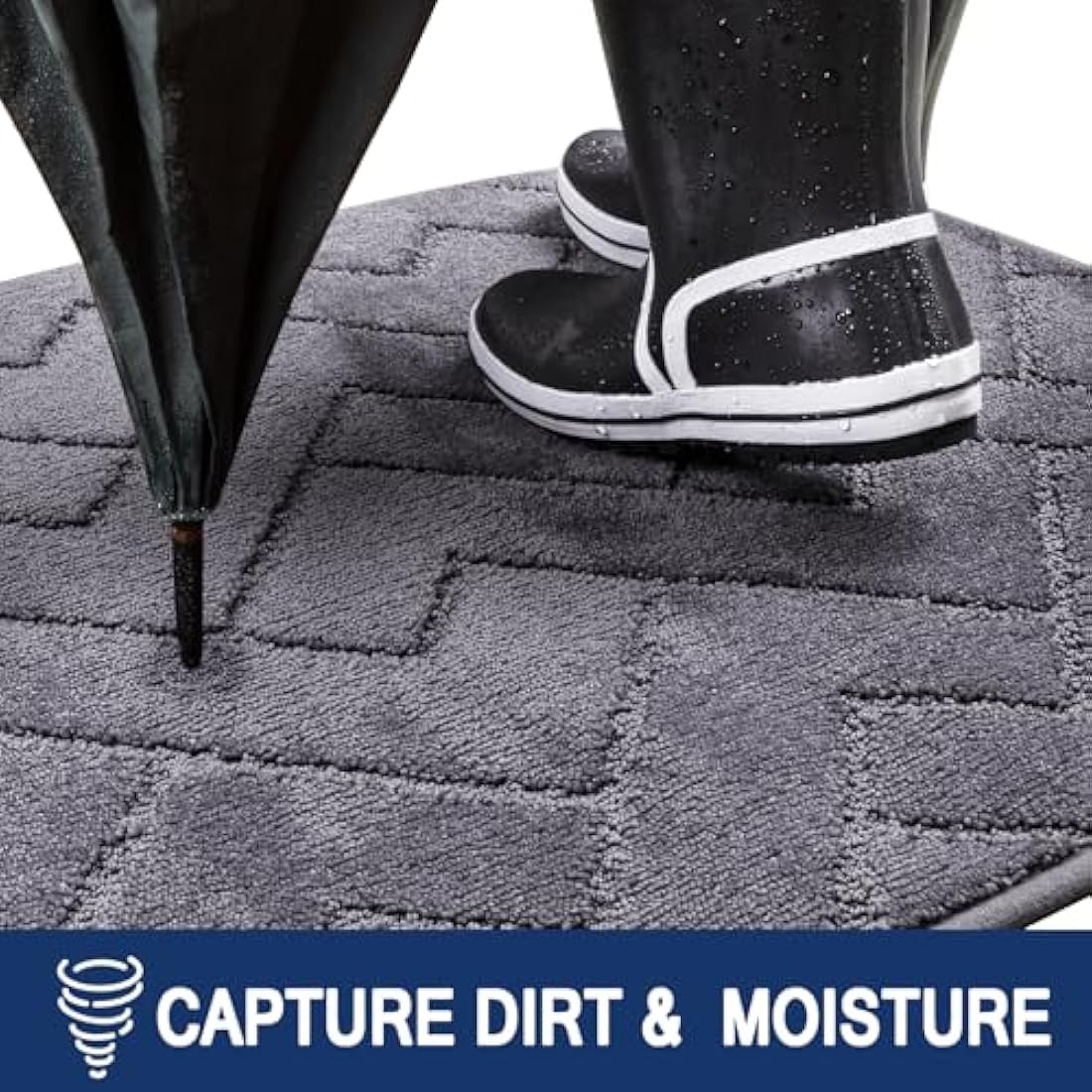 FCSDETAIL Indoor Dirt Trapper Door Mat - Non-Slip Washable Runner Rug