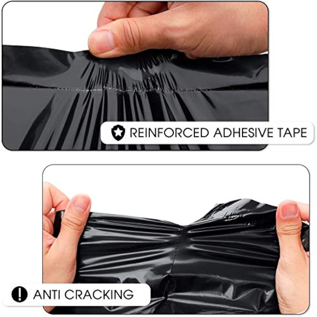 Switory Black Poly Mailers | 12x16 Inch Self-Sealing Shipping Bags - 100 Pack