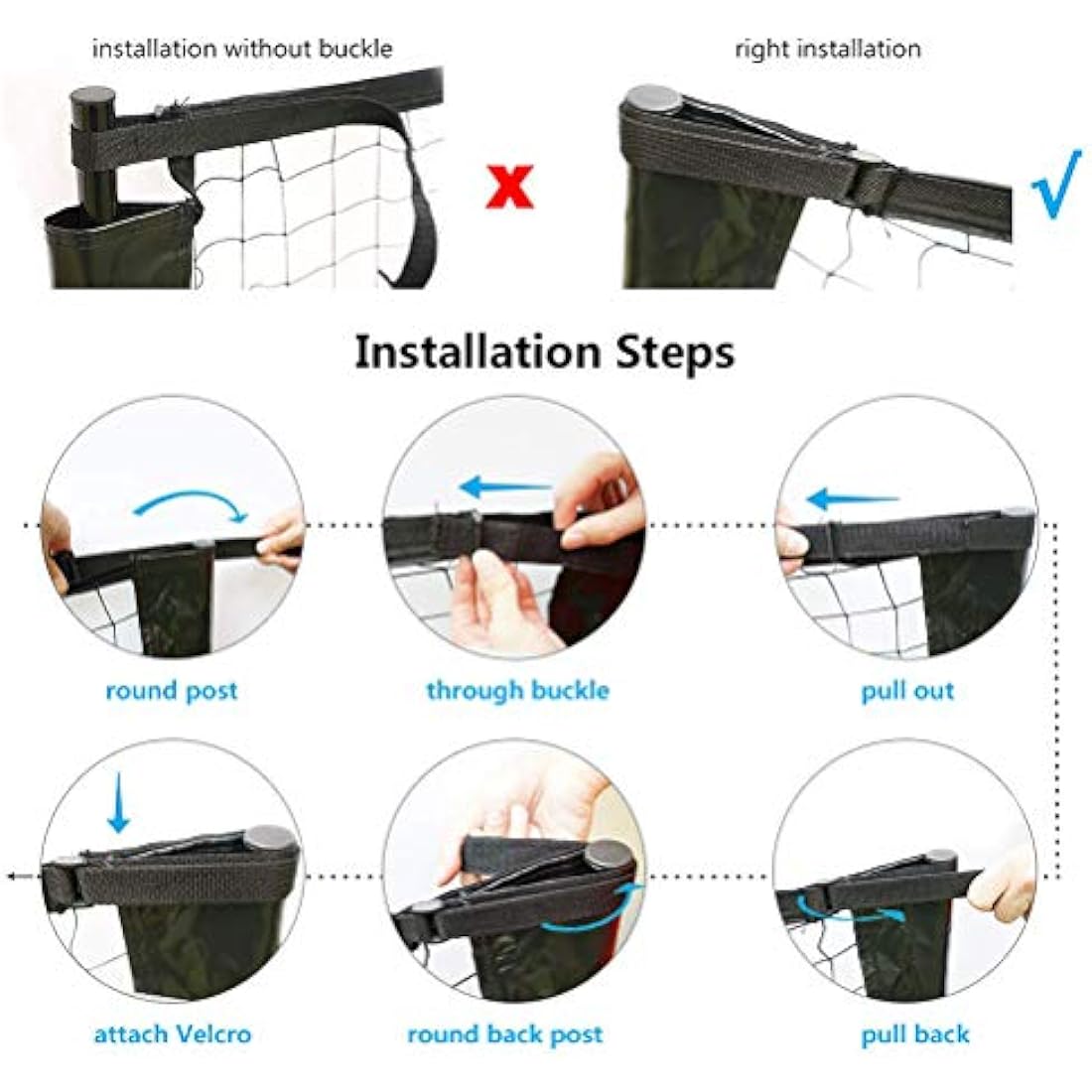 Aoneky 22x3ft Portable Pickleball Net Set with Steel Stand and Bag