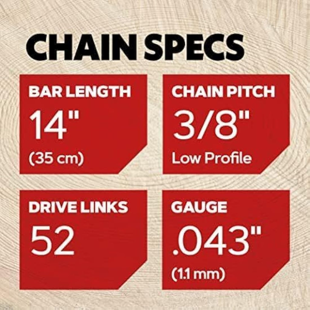 Oregon AdvanceCut 14-Inch Chainsaw Chain | 52 Drive Links (90PX052E)