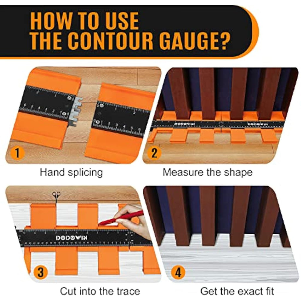 DODOWIN 20" Connectable Contour Gauge | ABS Profile Duplicator with Lock