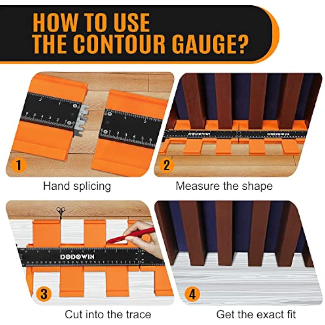 DODOWIN 20" Connectable Contour Gauge | ABS Profile Duplicator with Lock