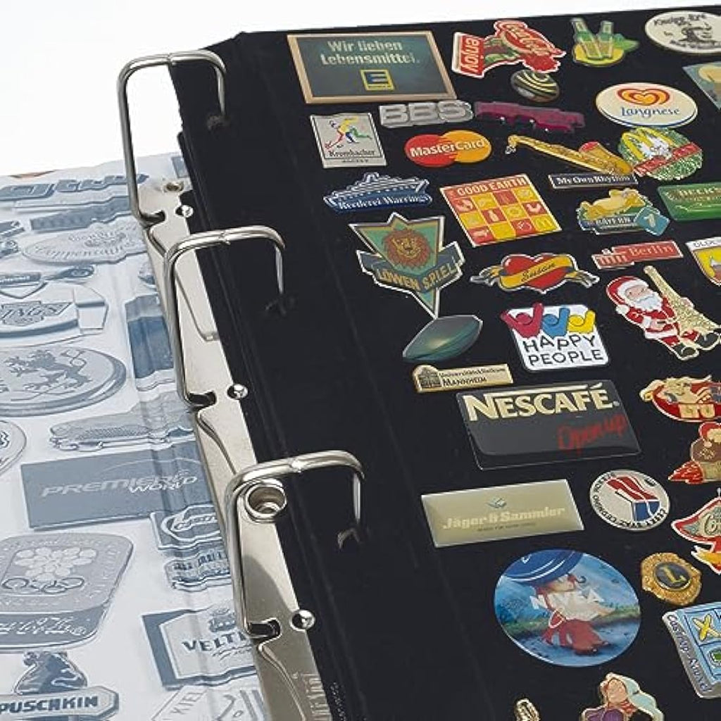 Leuchtturm Grande Pin Album – Badge Display with 5 Velvet Boards