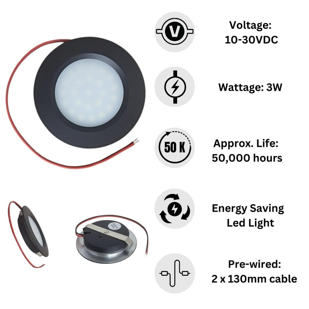 Marvix 12V LED Recessed Spot Lights | 4 Pack Touch Dimmable Black Downlights