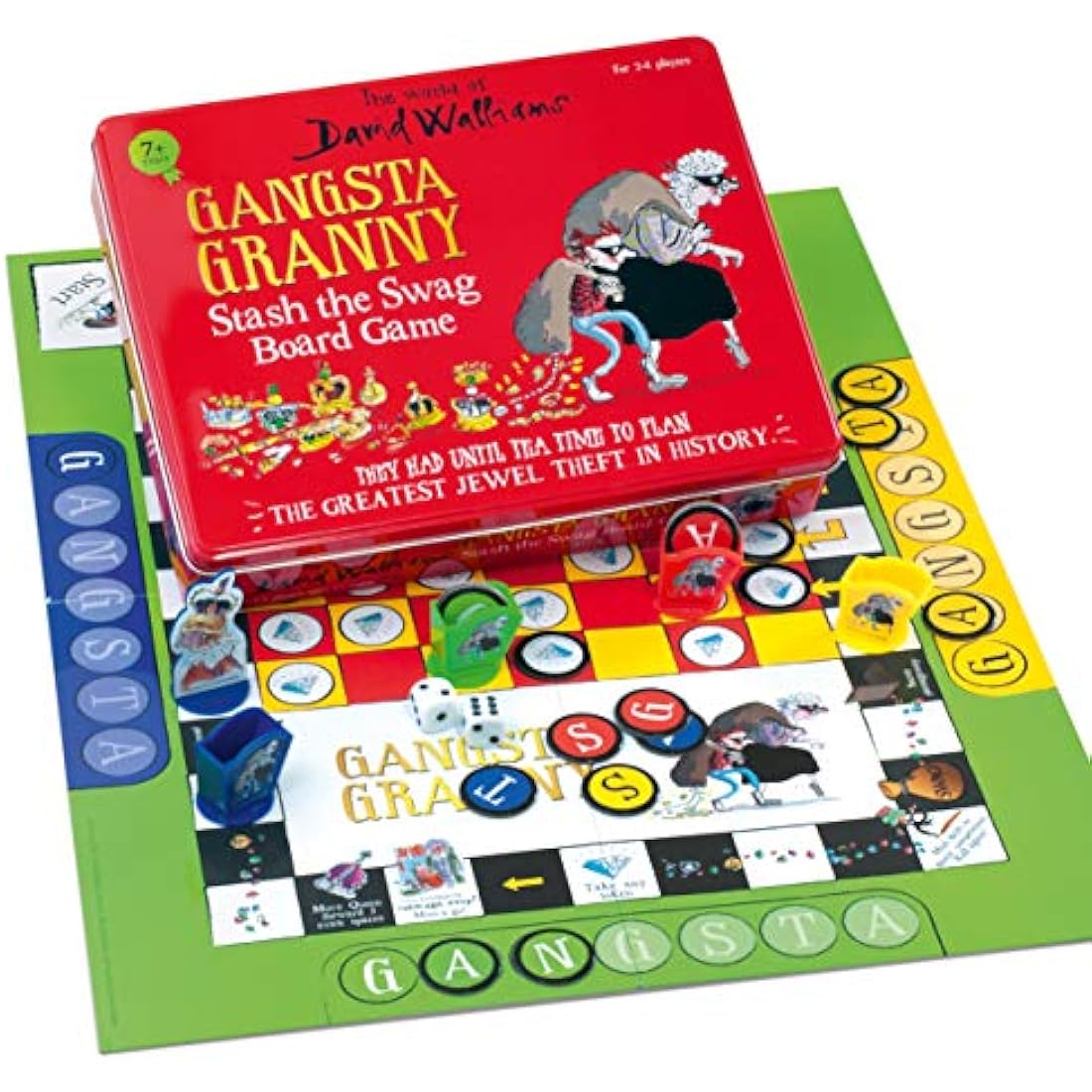 David Walliams Gangsta Granny Board Game – Family Tabletop Game, Red