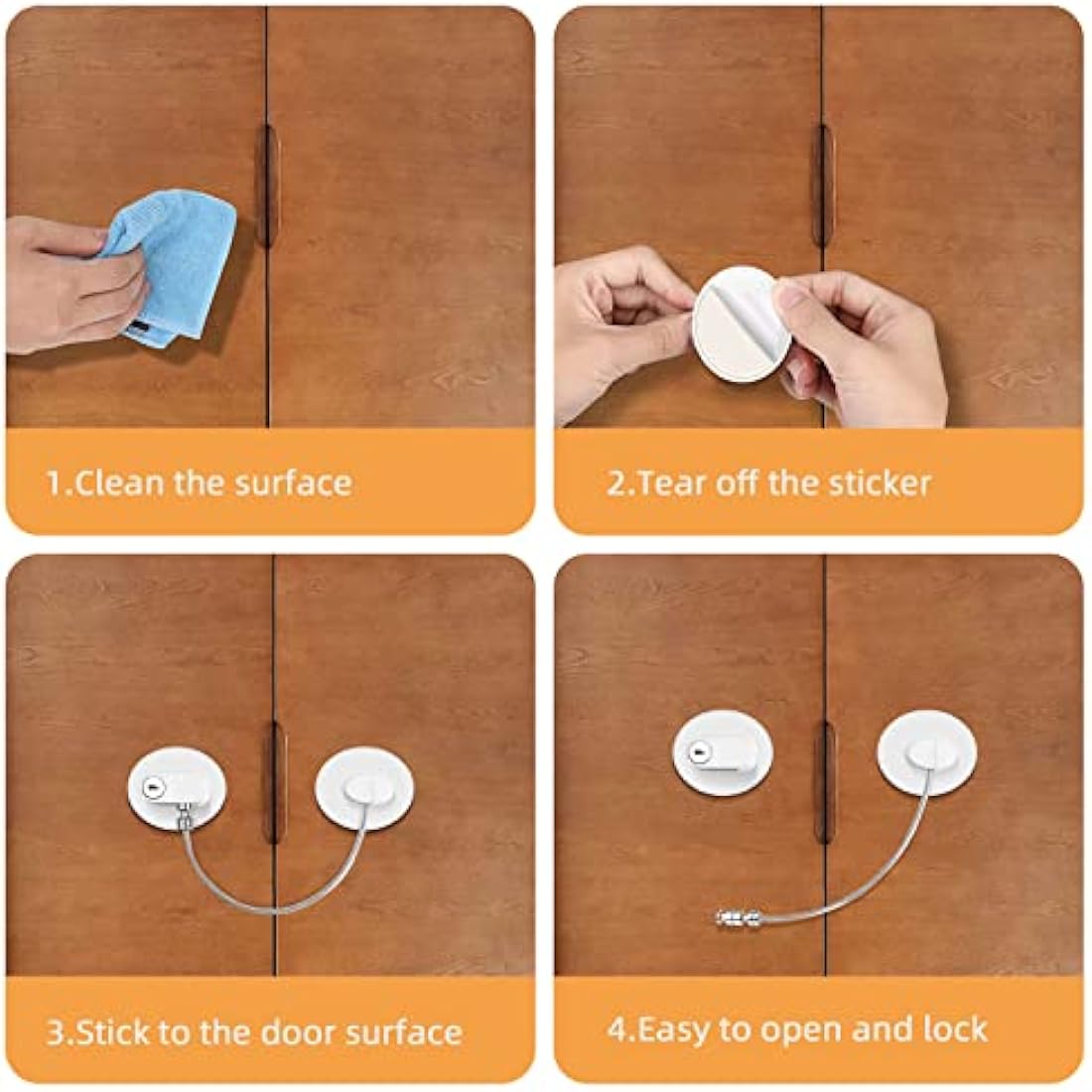Refrigerator Door Locks – 2 Pack White Child Safety Latches